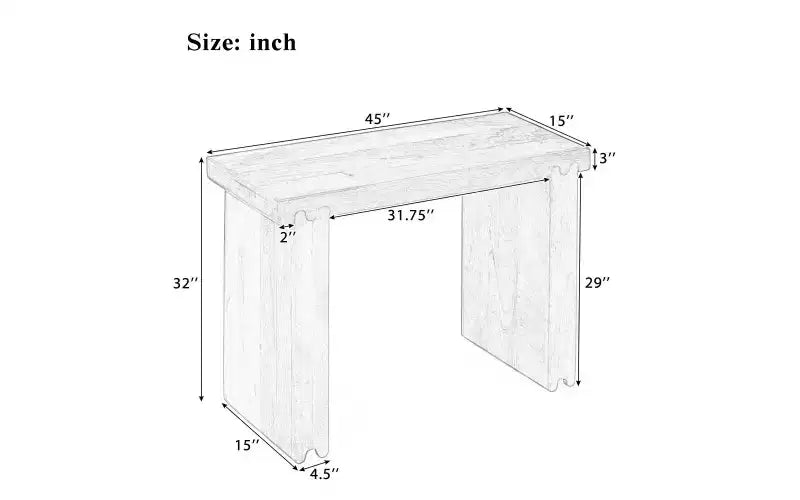 Consolle e tavolino da ingresso Whisen in legno di mango, stile rustico minimalista, con piano spesso