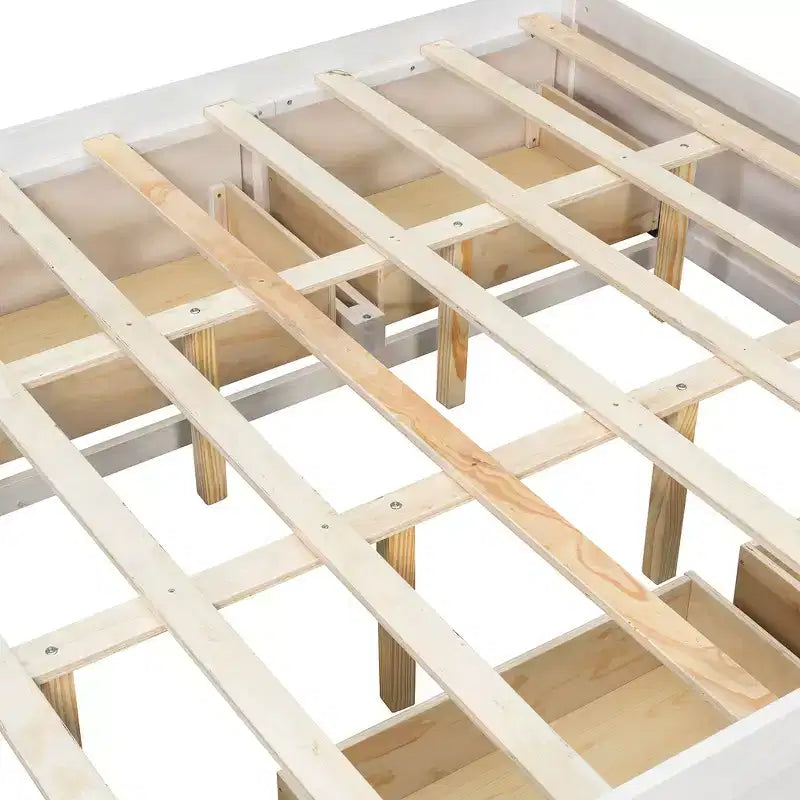Struttura letto contenitore Whisen Queen con 4 cassetti e vano contenitore nella pediera