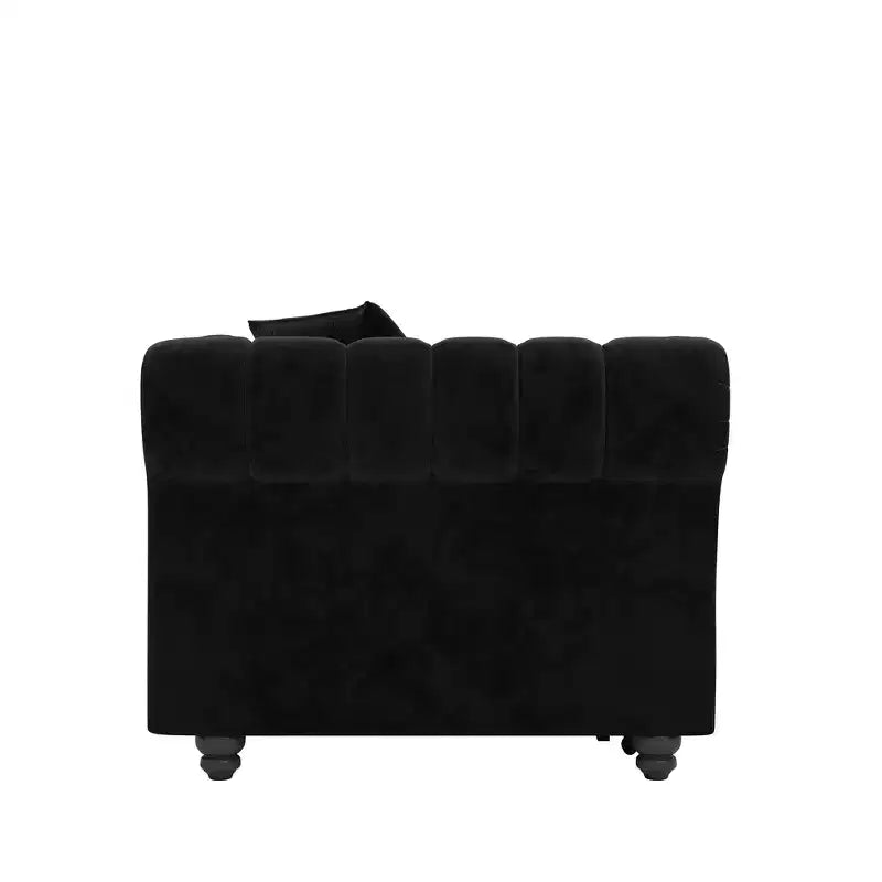 Whisen Schlafsofa aus Samt, 3-in-1, King Size, ausziehbar und umwandelbar, mit beweglichem Ottomanen, gestepptes Design