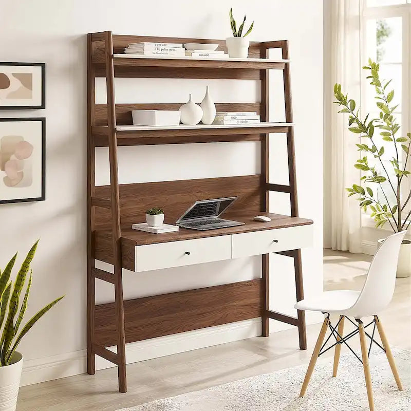 Büroschreibtisch mit Bücherregal und Aufbewahrungsschubladen