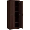 Garde-manger de cuisine à 2 portes de 63, armoire de rangement autonome avec 5 niveaux d’étagères et 2 étagères réglables pour la salle à manger