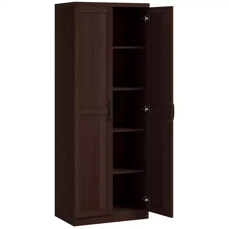 Dispensa da cucina a 2 ante da 63, mobile contenitore indipendente con 5 ripiani e 2 ripiani regolabili per la sala da pranzo