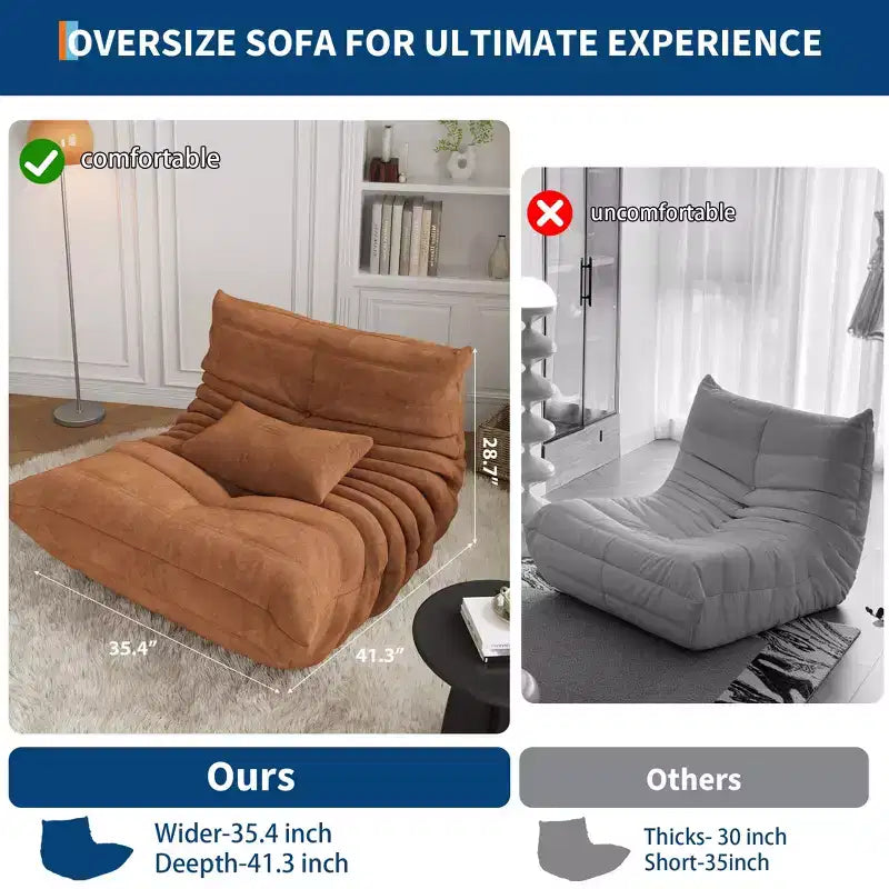 Modulares Ecksofa, Togo-Sofa mit tiefer Sitzfläche