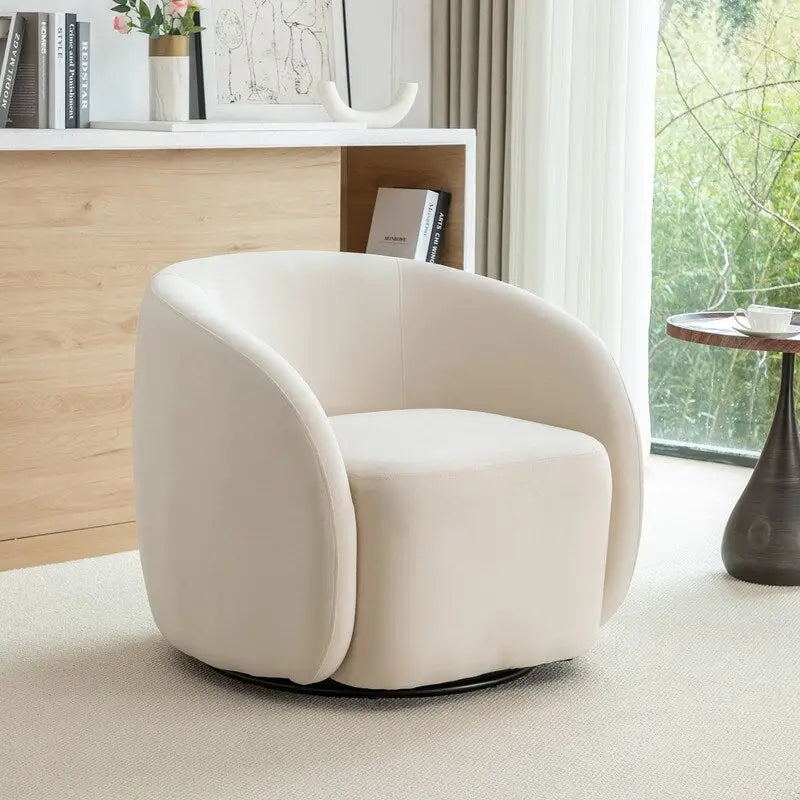 Moderne draaibare fauteuil met kuipvormige zitting