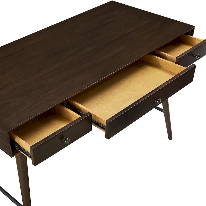 Bureau d’écriture en bois Aksel à 3 tiroirs, par iNSPIRE Q Modern