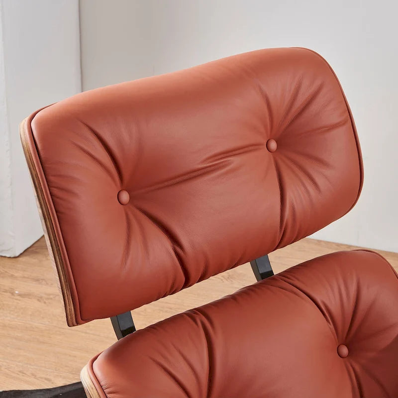 Poltrona reclinabile in pelle, stile moderno di metà secolo