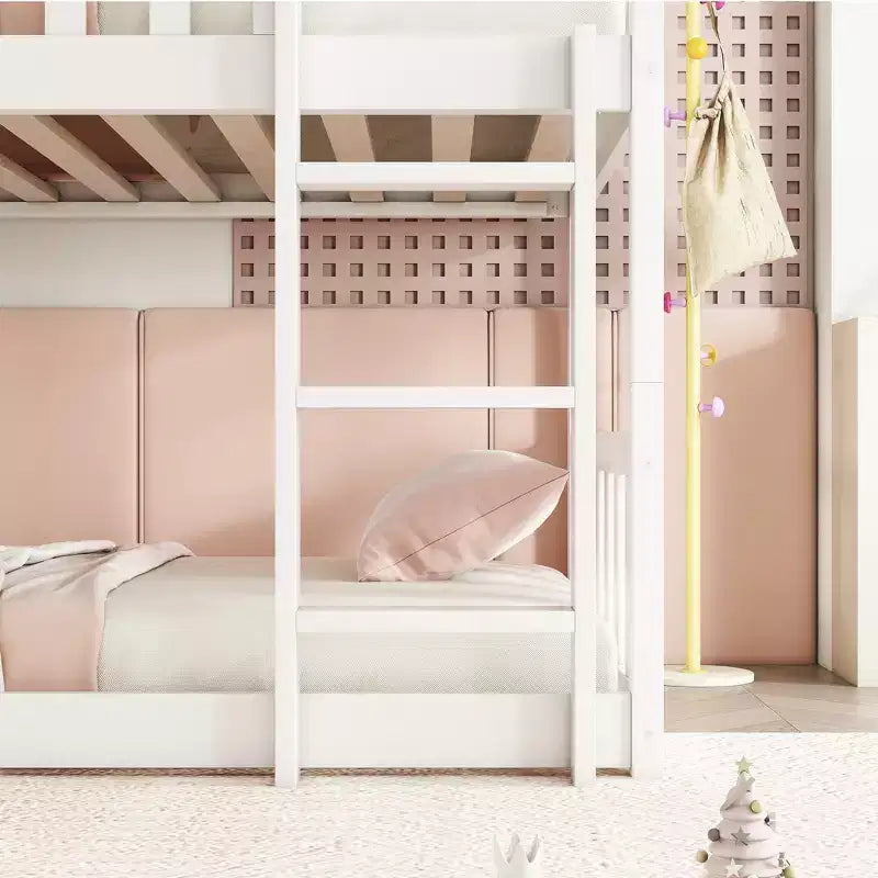 Letto a castello triplo per bambini, con tre letti singoli sovrapposti e separabili, scala e spondine, convertibile in 3 letti