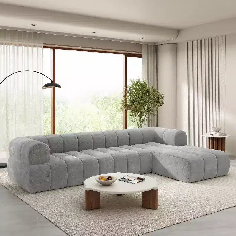 Divano componibile moderno Christopher Knight Home Keri 122 a L in schiuma ad alta densità con schienale basso