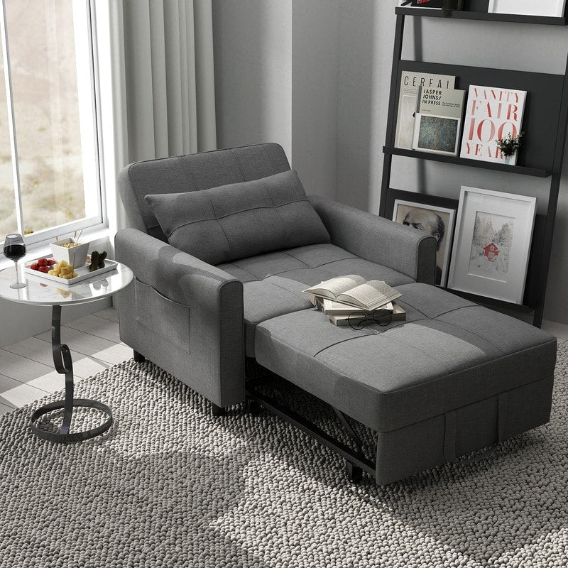 Canapé-lit convertible 3 en 1 avec réglage ajustable, fauteuil-canapé avec lit escamotable, lit pliant convertible pour le salon
