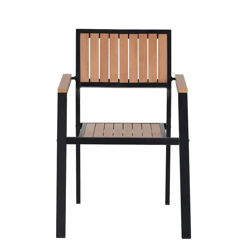 7-delige uitschuifbare eethoek voor buiten met uitschuifbare tafel en 6 stoelen met armleuningen