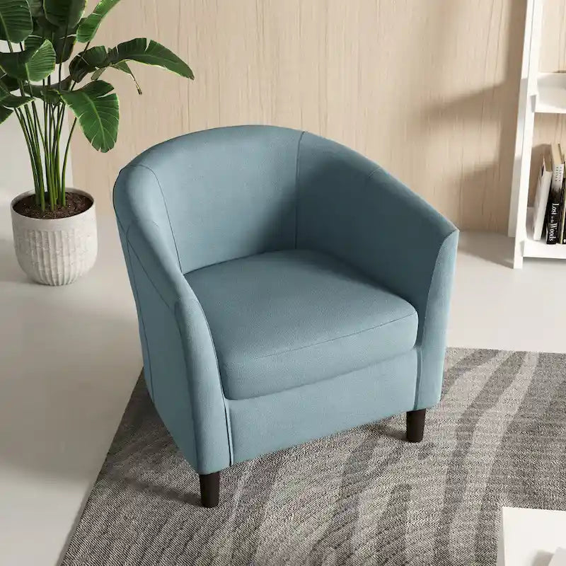 Poltrone d'accento moderne a barile, accoglienti, con braccioli, stile club