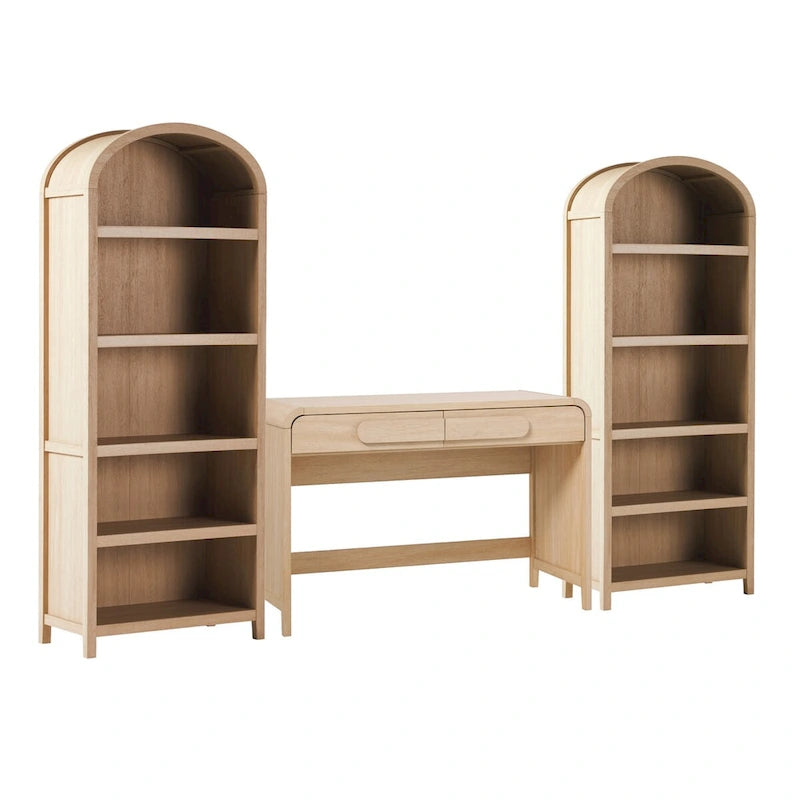 Set Middlebrook da 3 pezzi: scrivania con 2 librerie aperte