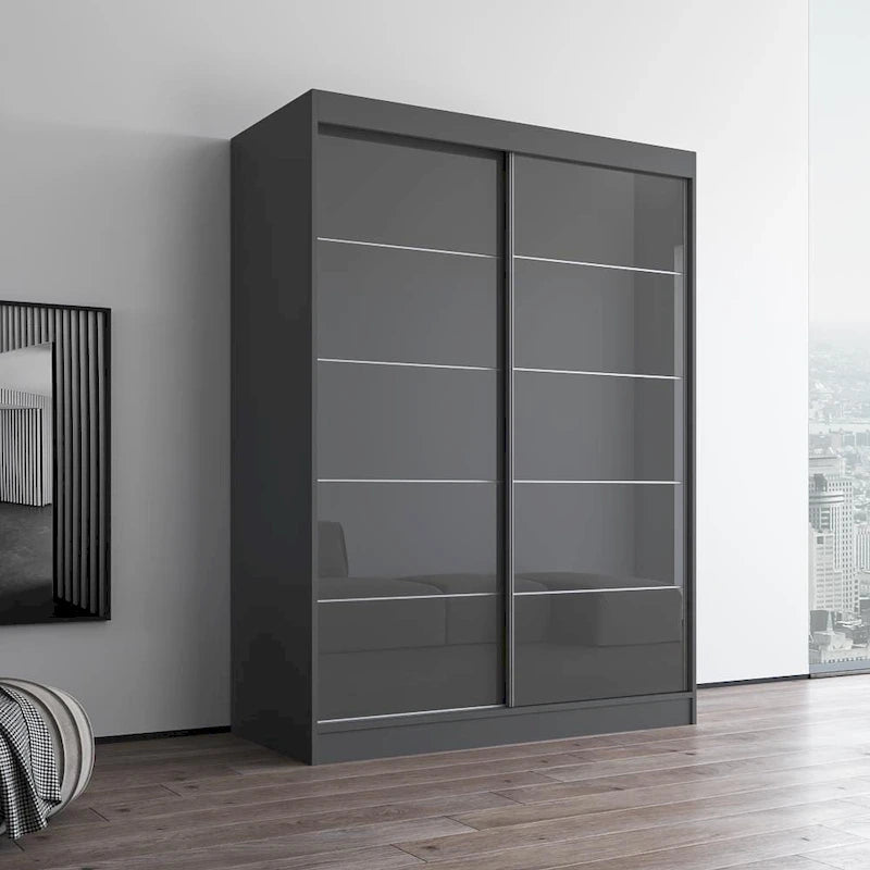 Armoire moderne à 2 portes à fini très brillant Aria