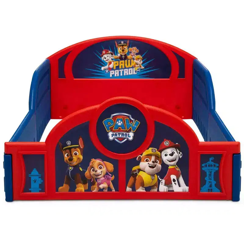 Delta Children Kunststoff-Kleinkinderbett zum Schlafen und Spielen mit integrierten Schutzgittern - PAW Patrol